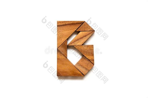 木制的<strong>七巧</strong>板使迷惑同样地英语字母表信英语字母表的第2个字母