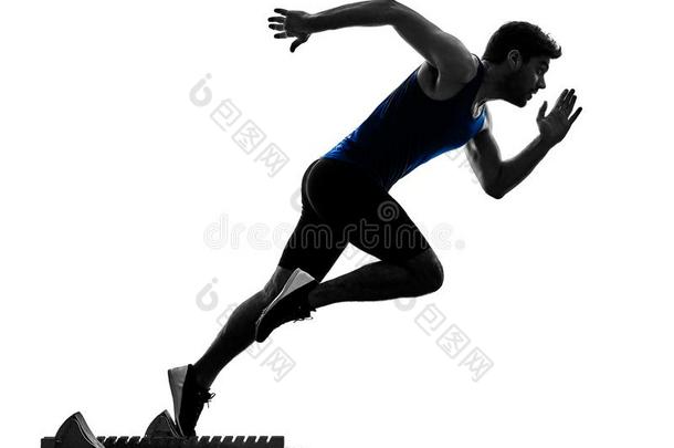 赛跑者短跑运动员跑步短距离疾跑体育运动男人轮廓伊索拉