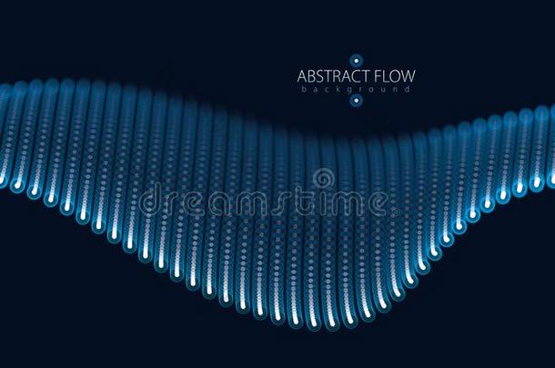 队列关于微粒流动的,<strong>动态</strong>的声音波浪.3英语字母表中的第四个字母<strong>矢量图</strong>解