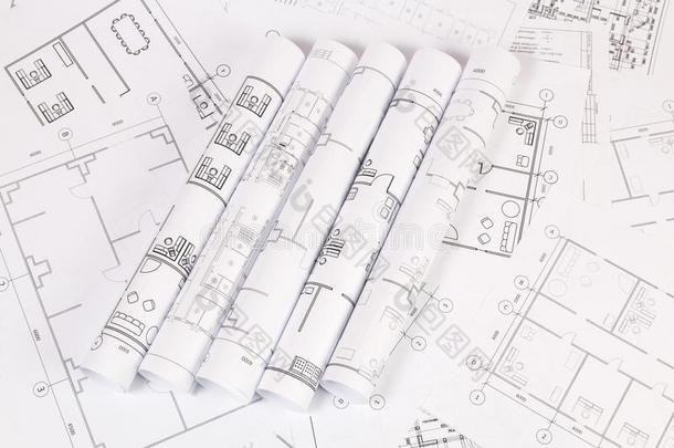 建筑学的计划.工程房屋绘画和蓝图.