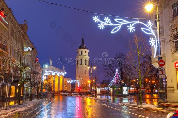 圣诞节吉迪米纳斯前景,维尔纽斯,立陶宛