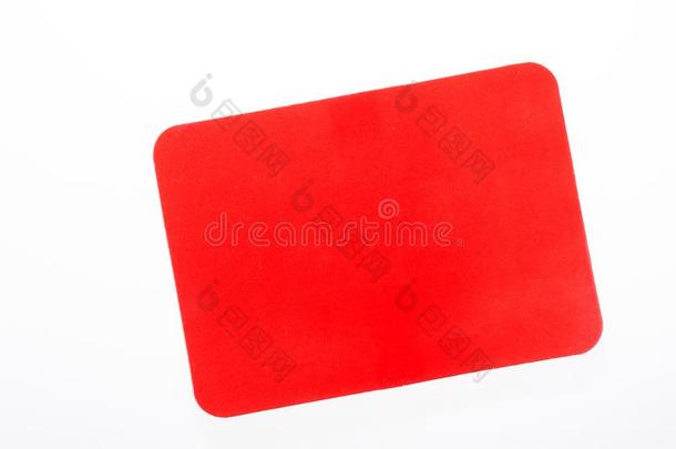 红色的卡片隔离的向白色的
