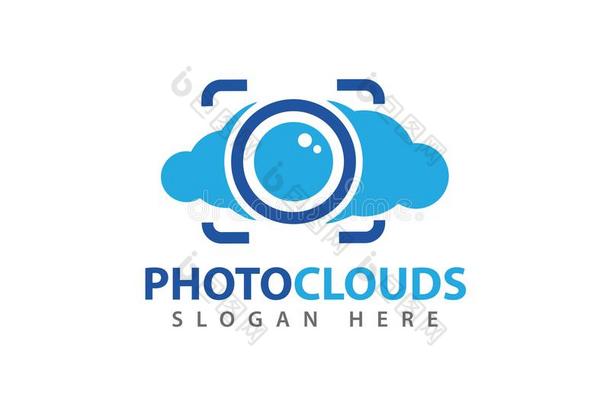 矢量照片云在线的云贮存标识设计