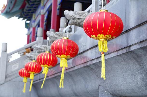 中国人红色的灯或灯笼f或新的年庆祝