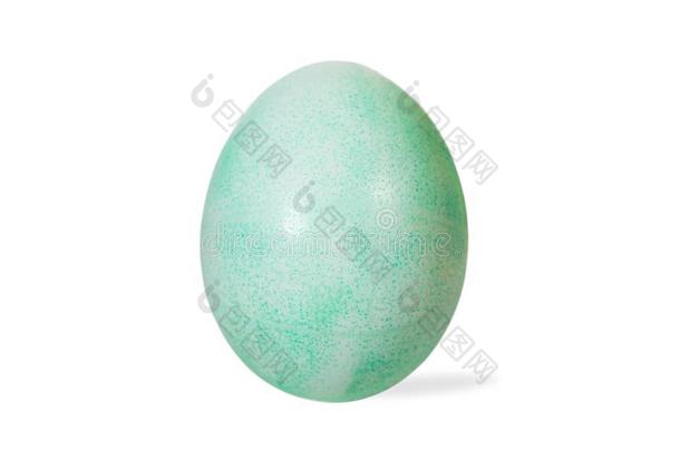 绿色的或青色给上色复活节鸡蛋,隔离的向白色的
