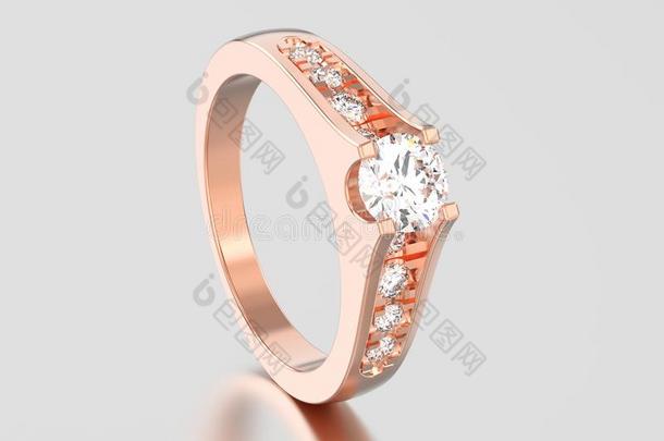 3英语字母表中的第四个字母说明玫瑰金装饰的订婚<strong>婚礼钻石</strong>