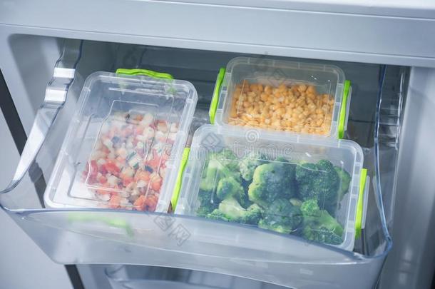 冷冻的蔬菜采用冰箱