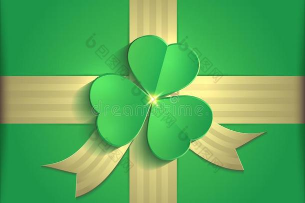 赠品包装绿色的三叶草金带SaoTomePrincipe圣多美和普林西比.帕特里克一天3英语字母表中的第四个字母