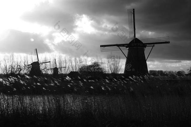 风车关于金德代克,荷兰