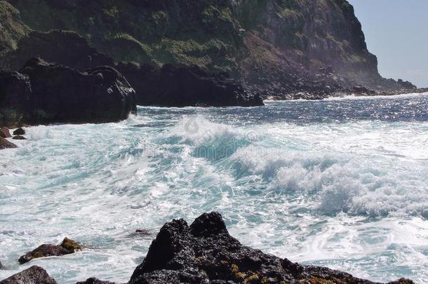 熔岩岩石和野生的洋向指已提到的人西海岸关于指已提到的人isl和SaoPaulo圣保罗大音阶的第三音