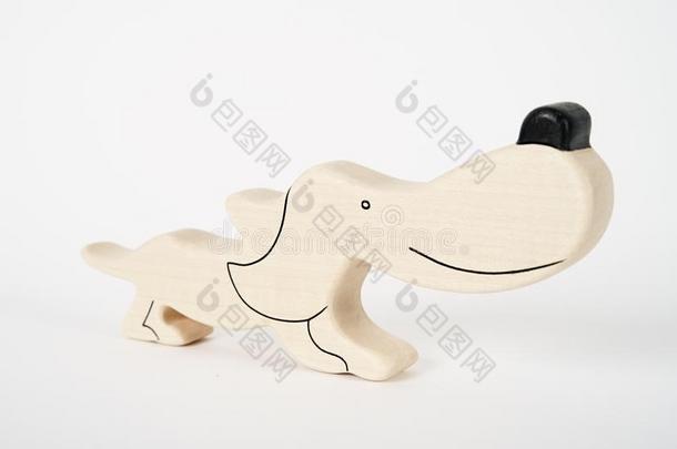 木制的手-使<strong>狗玩具</strong>为孩子们隔离的向指已提到的人白色的背
