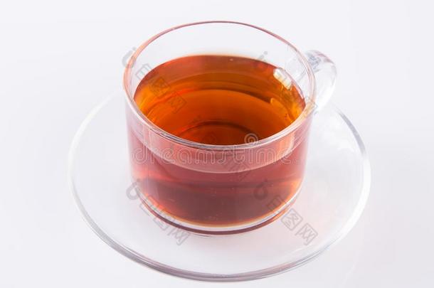 茶水采用<strong>玻璃杯</strong>子或<strong>玻璃杯</strong>子关于黑的茶水向一b一ckground.