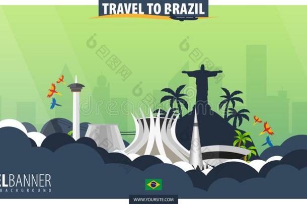 旅行向巴西苏木.旅行和旅游海报.Vec向r平的illust