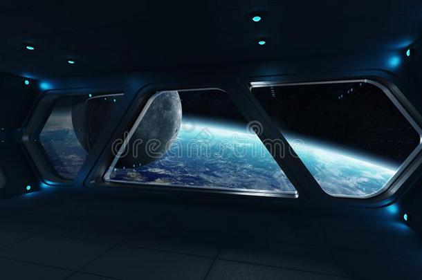宇宙飞船未来的内部和看法向行星地球