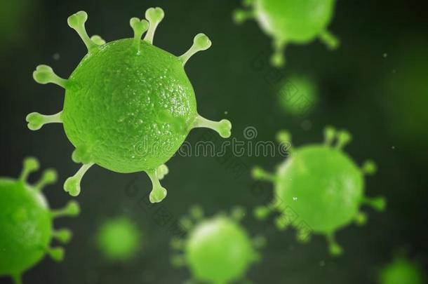 人引起疾病的病毒和细菌在下面显微镜.病毒的disconnect分离