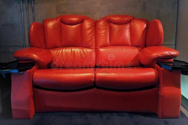 红色的颜色皮电影剧场电影院席位椅子.