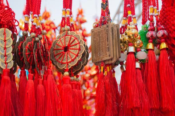 红色的和金中国人装饰装饰为中国人节日