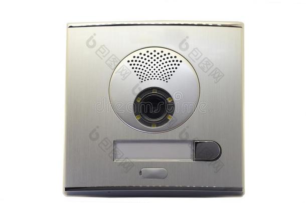 磁带录像门铃内部通话系统向一白色的b一ckground.