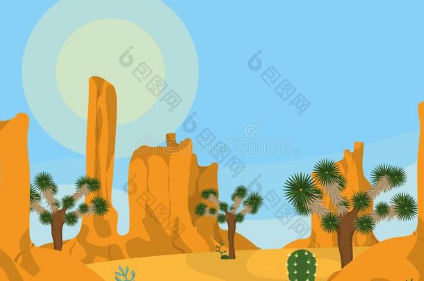 沙漠风景漫画
