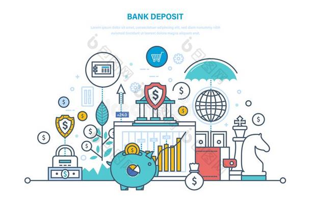 银行储蓄.财政的银行,储蓄,钱生长采用银行deposit堆积物