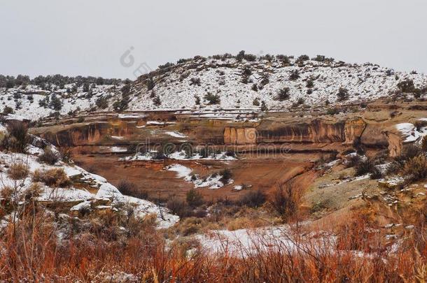 美国科罗拉多州峡谷新的雪