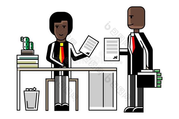 非洲的生意人合同结论采用办公室