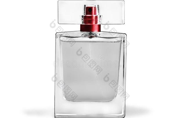 隔离的瓶子关于香水向背景