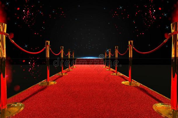 长的红色的地毯在之间粗绳障碍