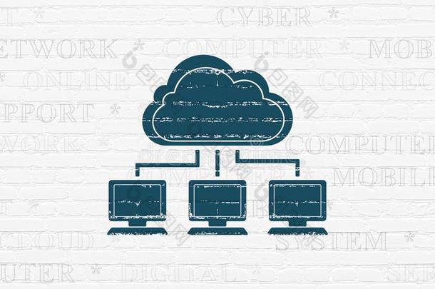 云科技观念:云网向墙背景