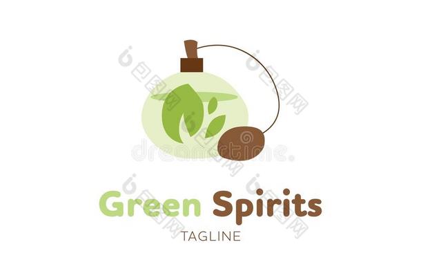 绿色的标识,生态学标识,树叶和自然标识,标识全音节的第七音