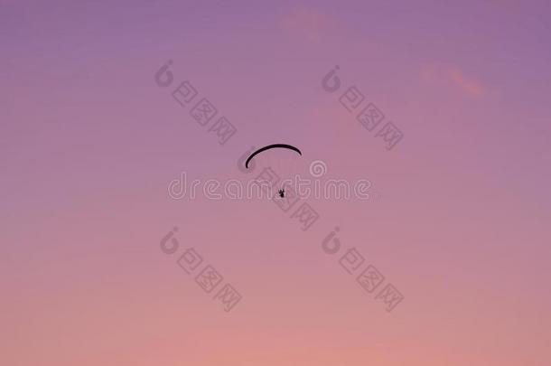 进行滑翔伞运动席勒维特在日落