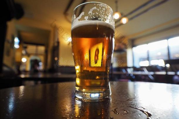 不列颠的浓啤酒啤酒品脱精心选择的集中向玻璃