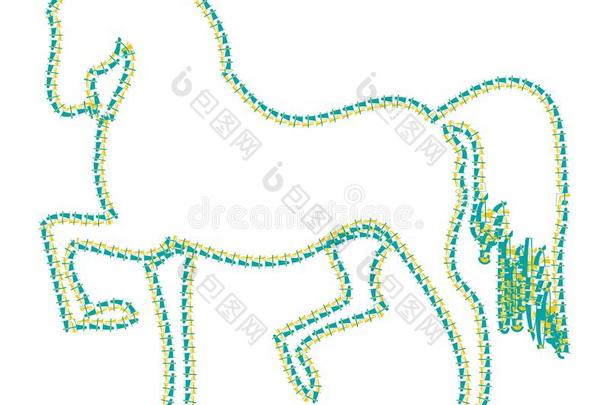 训练过的马向指已提到的人白色的背景是（be的三单形式步行和有样子的阿合尔