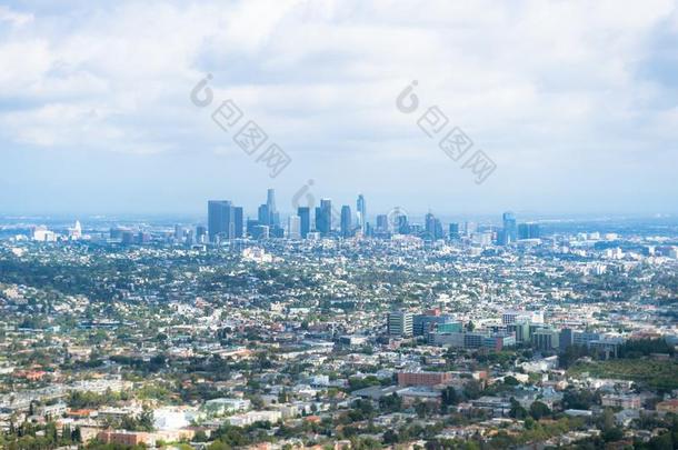 城市全景画关于Los安杰利斯的简称安杰利斯.美国加州<strong>商业中心</strong>