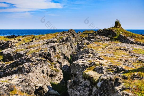 熔岩形成朗德兰加向斯奈费尔斯尼斯半岛采用夏