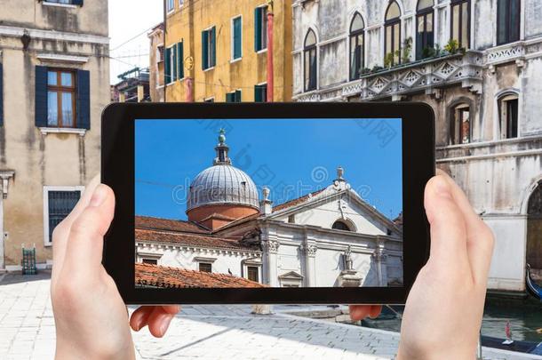 旅行者照片教堂采用威尼斯城市