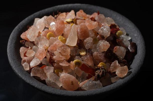 宏指令收集,粉红色的喜玛拉雅的岩石盐混合的和香料一