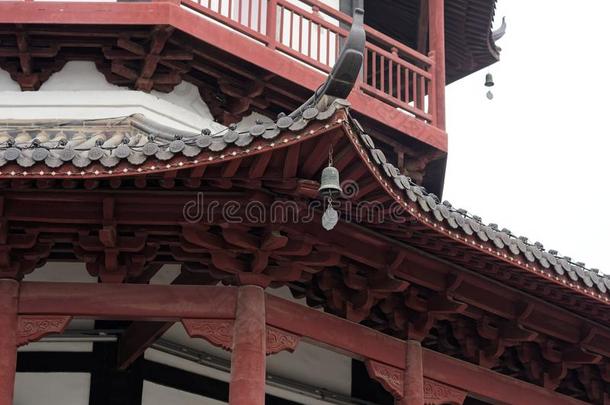 风铃草属植物屋檐-指已提到的人砖塔方式亭-中国人Jiangna