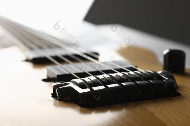 典型的形状<strong>木</strong>制的电的吉他和<strong>红木</strong>颈