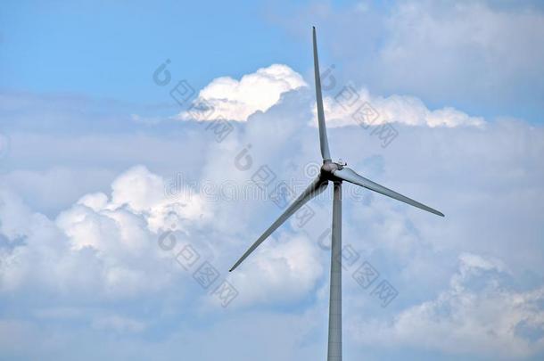 风涡轮机和云背景