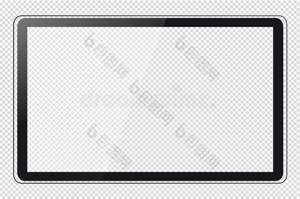 现代的平的television电视机屏幕-前面看法-透明的背景