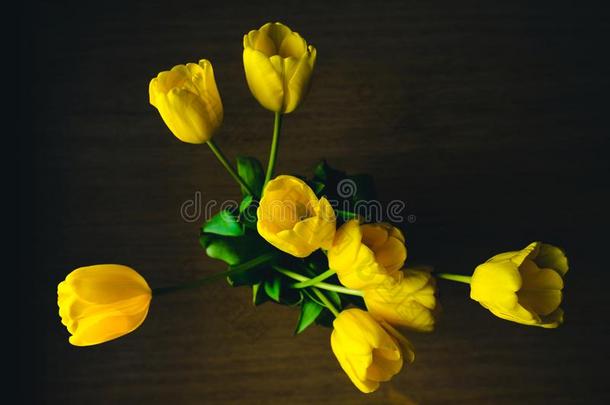 花束关于黄色的郁金香