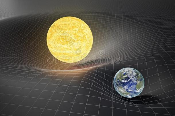 重力和大致的学说关于相对论观念.地球和太阳
