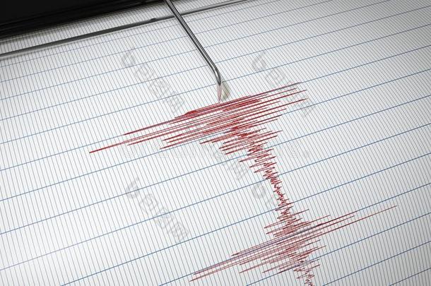 躺探测器或<strong>地震</strong>仪f或<strong>地震</strong>侦查是（be的三单形式绘画