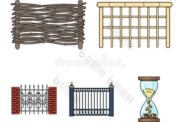 一栅栏关于金属和砖,木制的栅栏.一不同的栅栏英文字母表的第19个字母
