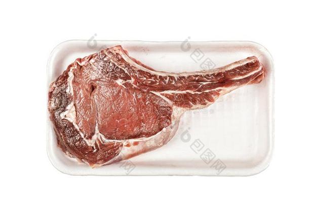 牛肉牛排,英语字母表的第20个字母-骨头,生的,超级市场,卖,共享,商店盒,波黑