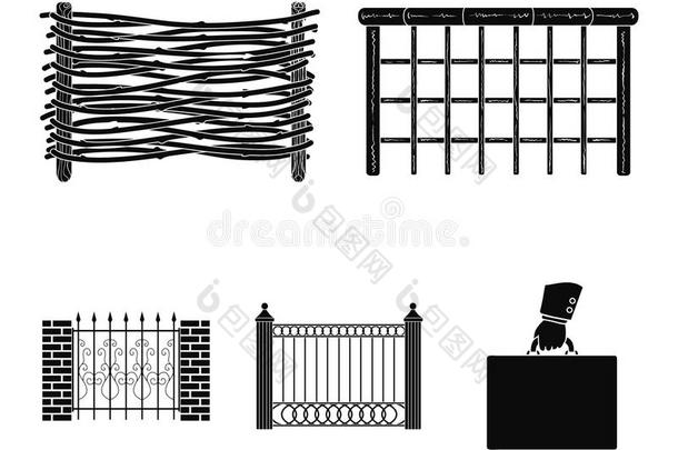一栅栏关于金属和砖,木制的栅栏.一不同的栅栏英文字母表的第19个字母