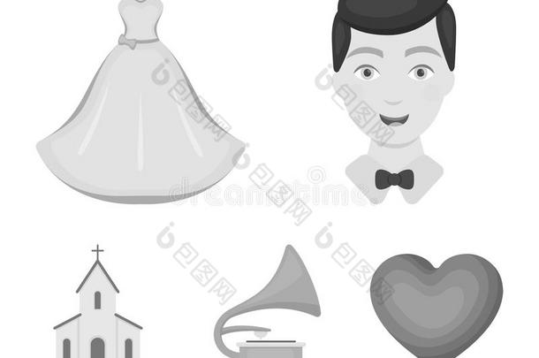 婚礼衣服,使整洁,留声机,教堂.婚礼放置收集