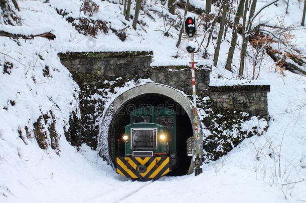 乘客火车,山<strong>围栏</strong>.匈牙利的森林<strong>围栏</strong>way在winter冬天