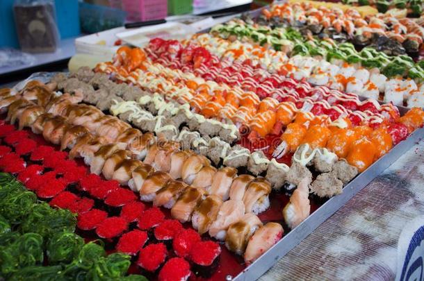 日本人烹饪寿司ThaiAirwaysInternational泰航国际方式许多多样构成顶部的东西为卖